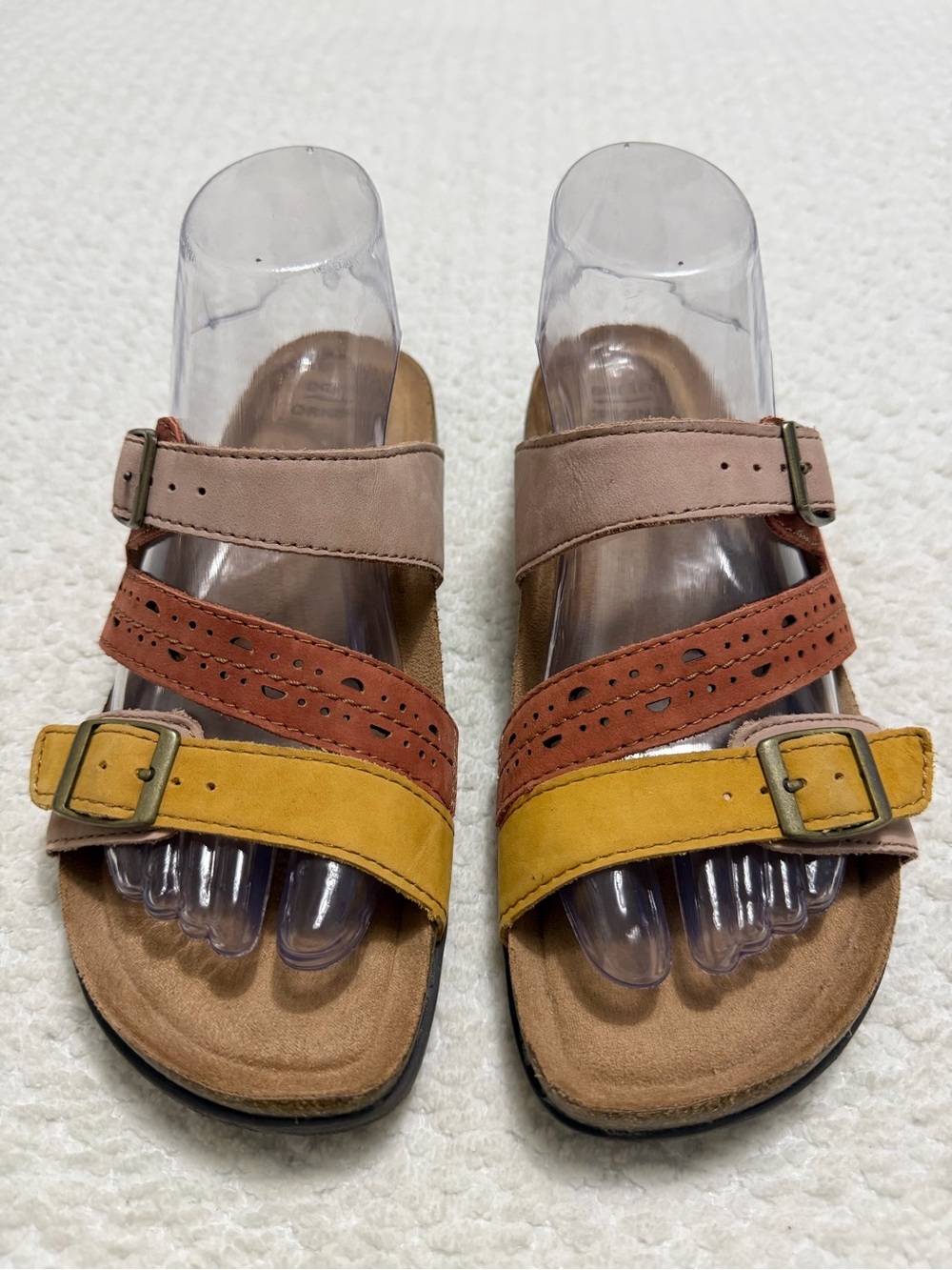 Earth Origins Orono Felix Adjustable Slide Sandals Amber Yellow Women’s Size 7